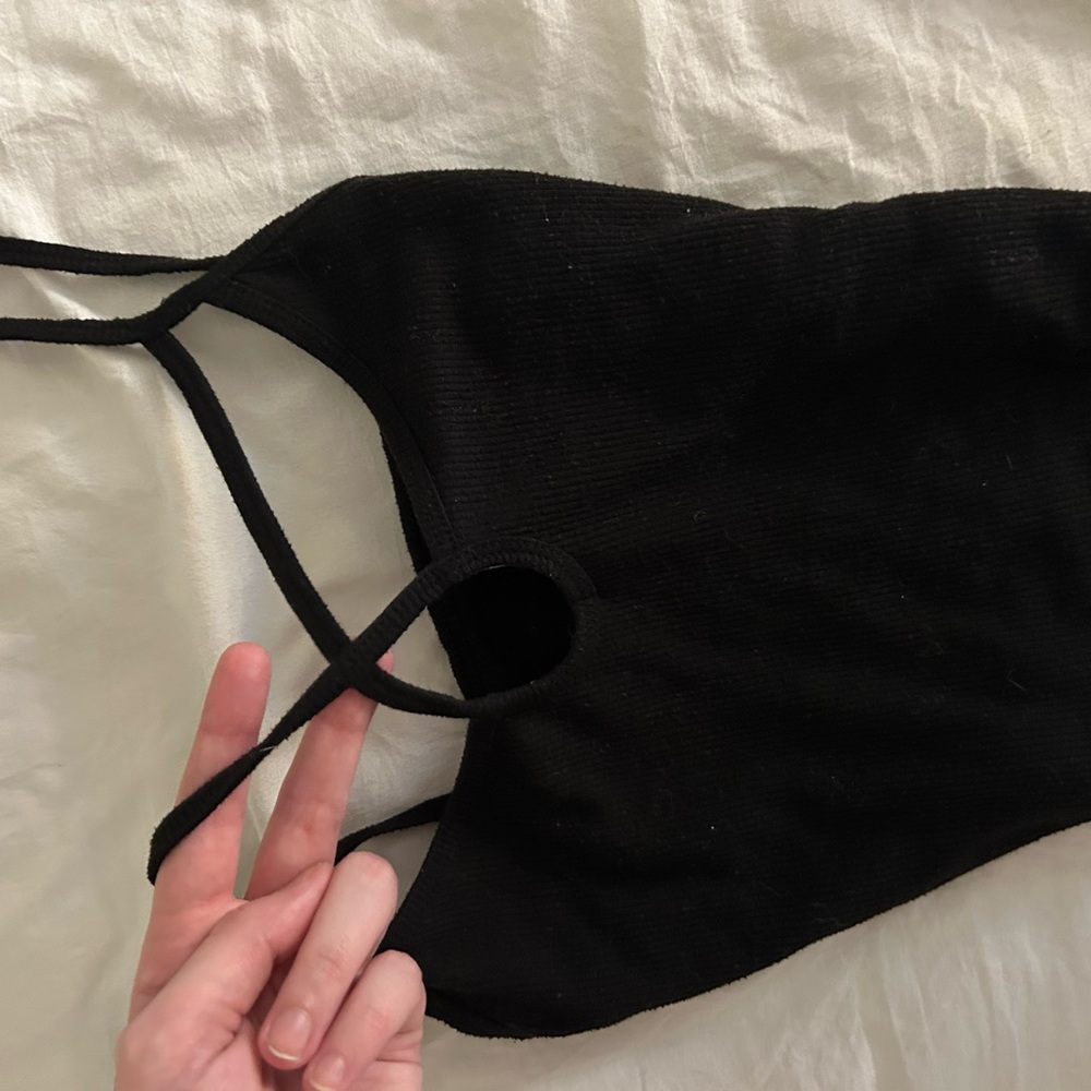 Black Ribbed Tank Top - Picture 2 of 3